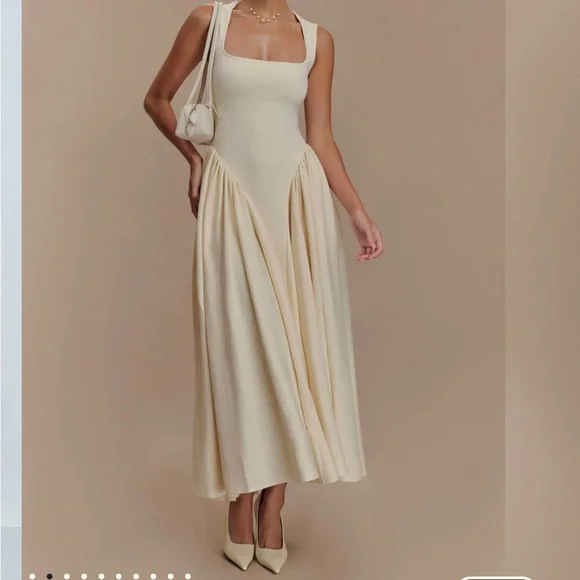 NWT Meshki Sharon Scuba Dress S Ivory - Picture 2 of 4